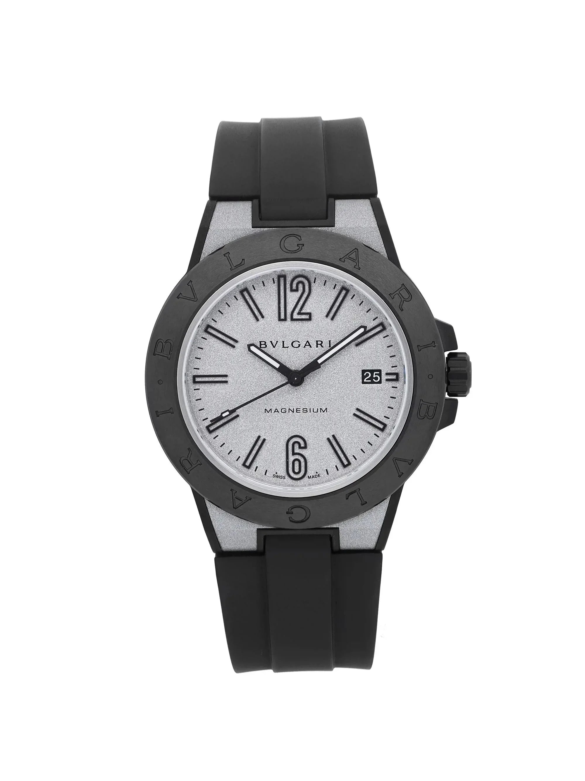 Bvlgari Diagono Magnesium 41mm Ceramic Silver Dial Automatic Mens Watch 102427