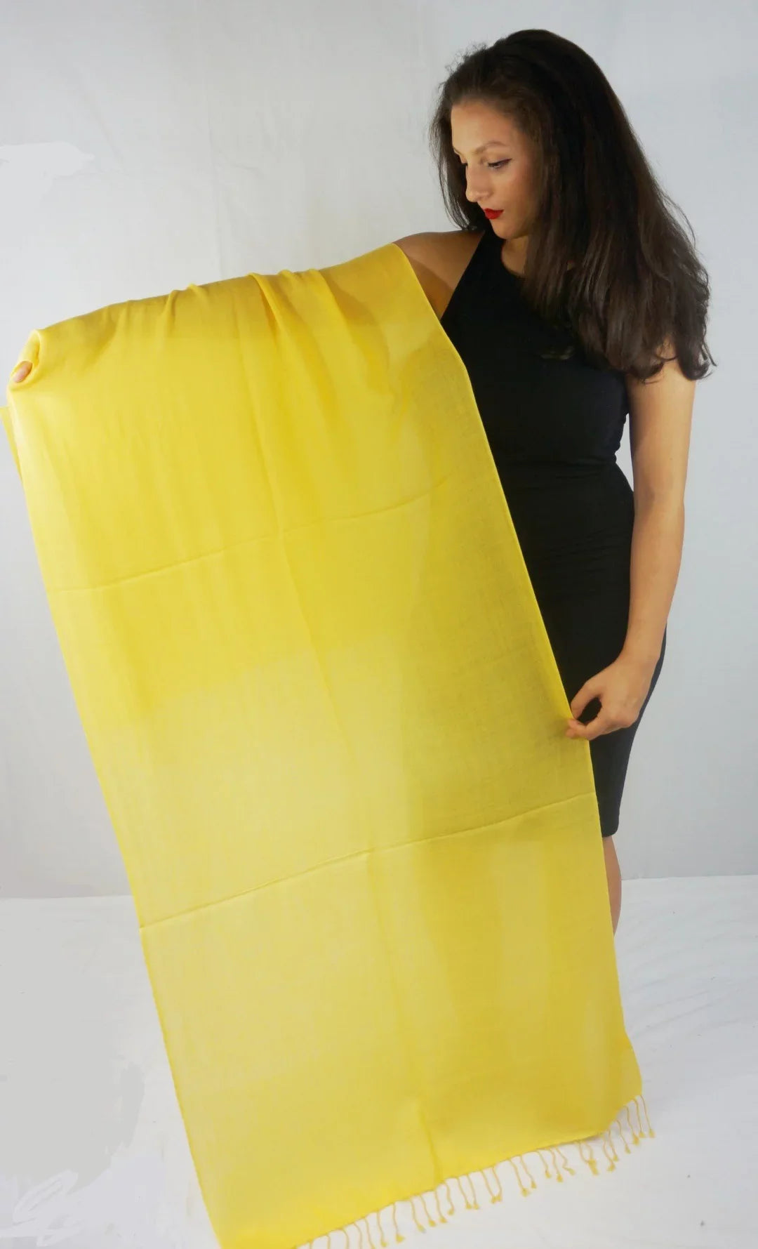 Fancy Shawl/Sheer Shawl/Summer Shawl/Water Pashmina Shawl/Light weight Shawl/Evening Shawl/Pashmina Shawl/Scarf/Scarves (Marigold Yellow Regular Shawl)