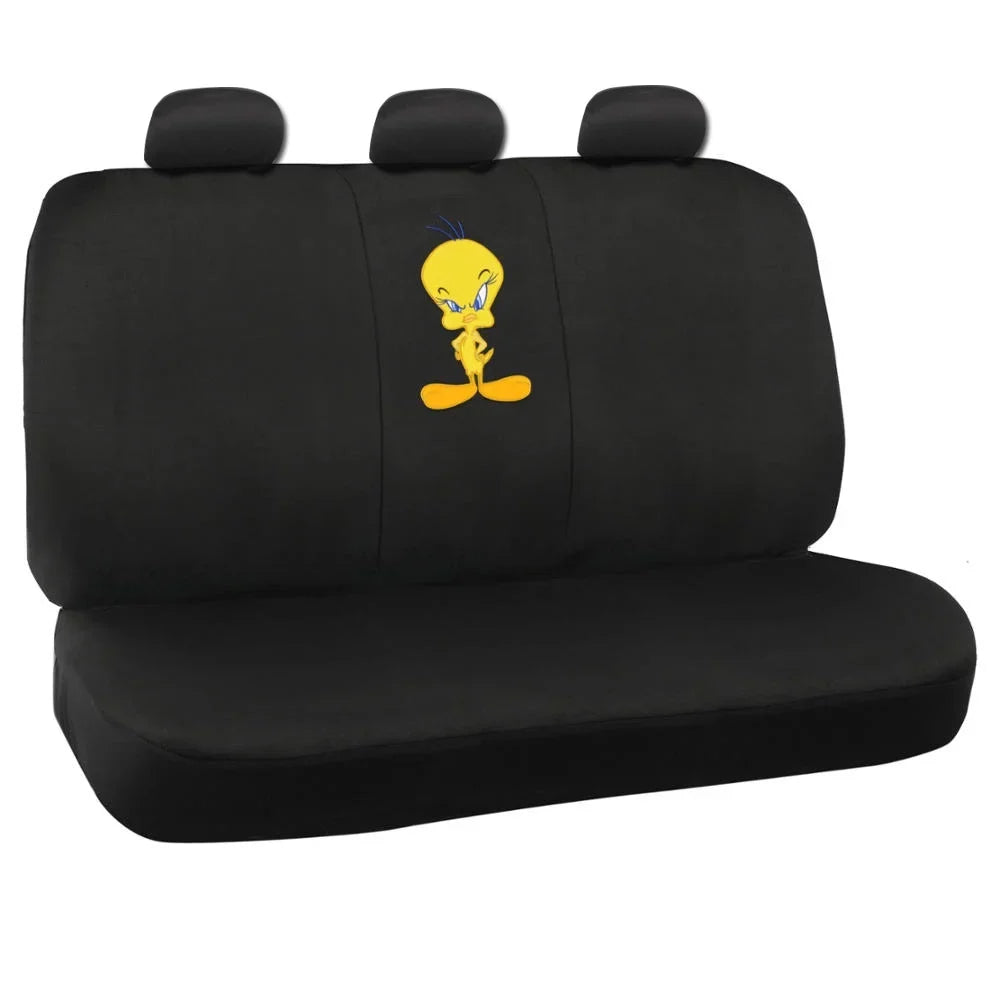 BDK Looney Tunes Tweety Bird Car Seat Shield with Floor Mats Full Set - Holiday Car Auto Accessories Gift Set
