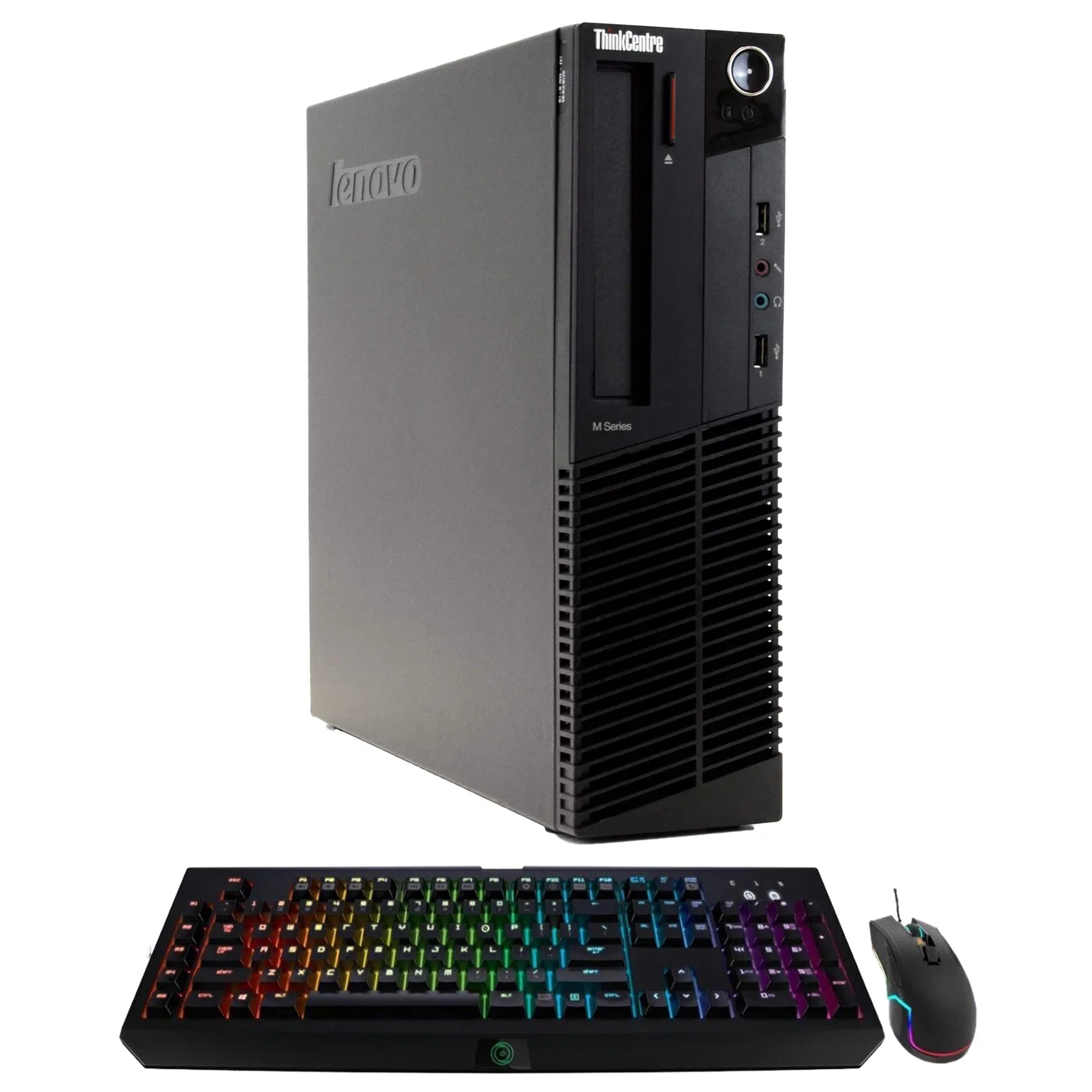 Lenovo M92P Desktop Computer PC - Intel Quad-Core i5, 500GB HDD, 16GB DDR3 RAM, Windows 11 Pro, DVD, WIFI, RGB Keyboard and Mouse (Used - Like New)