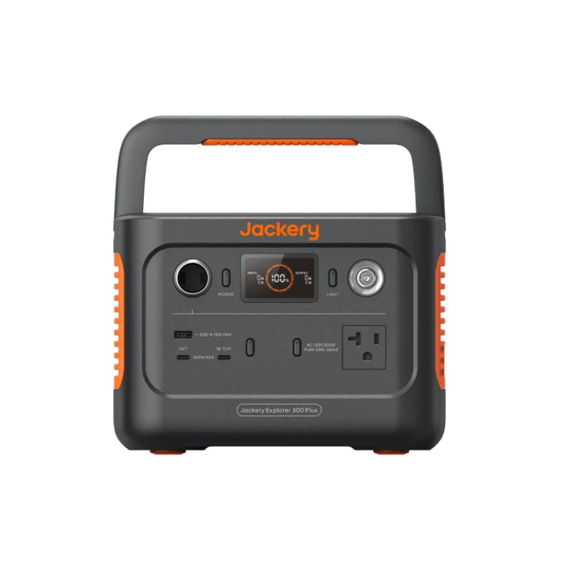 Jackery Explorer 300 Plus Portable Power Station, 288Wh Backup LiFePO4 Battery, 300W AC Outlet, 3.75 KG Solar Generator RV, Outdoors, Camping, Traveling, and Emergencies