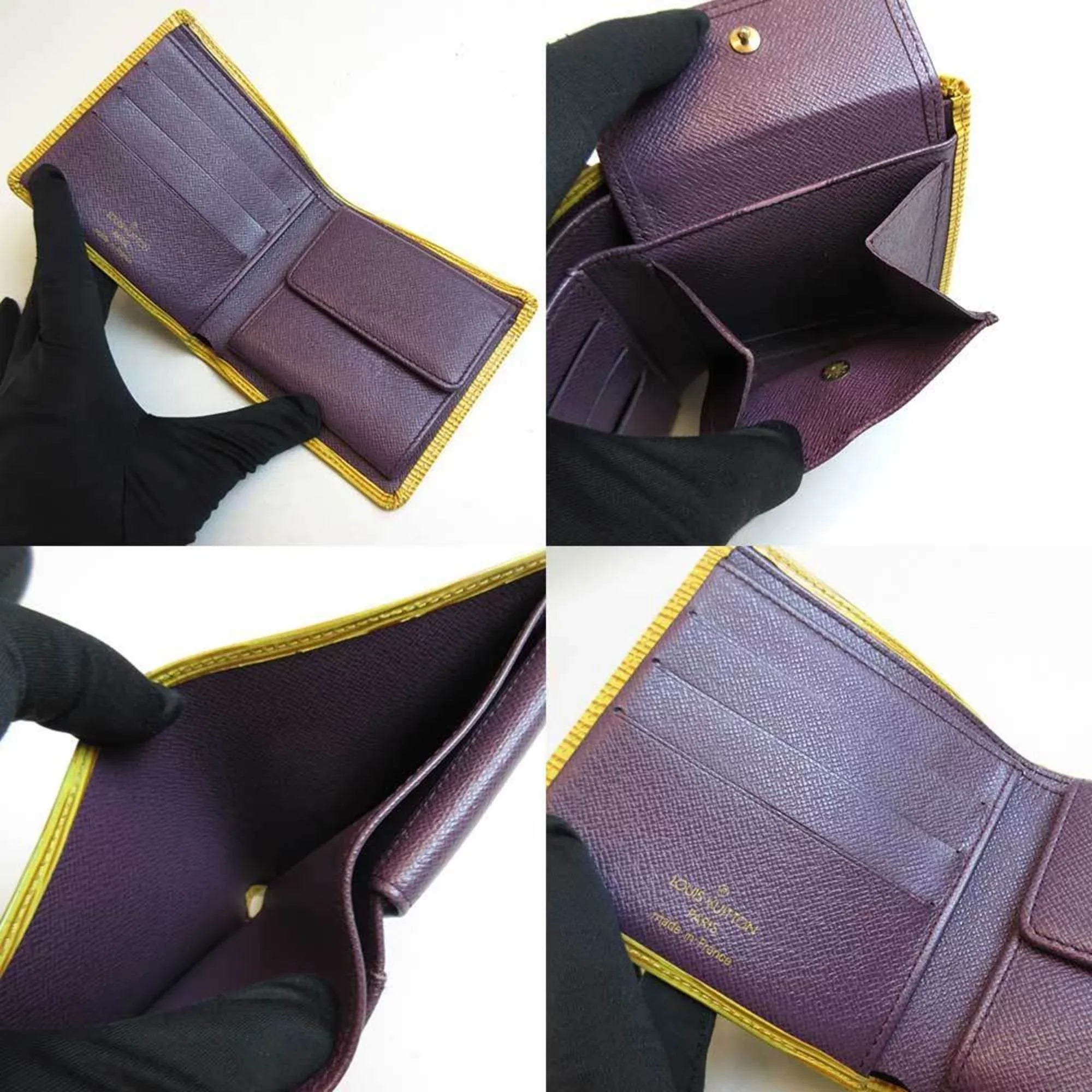 Pre-Owned Louis Vuitton Wallet Portobier Cult Credit Mini Folded Tassili Yellow Square Ladies Epi M63549 (Good)