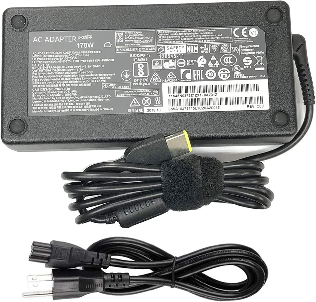 170W AC Adapter Laptop Charger Lenovo ThinkPad x1 P50 P51 P52 P53 P70 P71 P73 W540 W541 T540P P15 P17 P15v P15 g