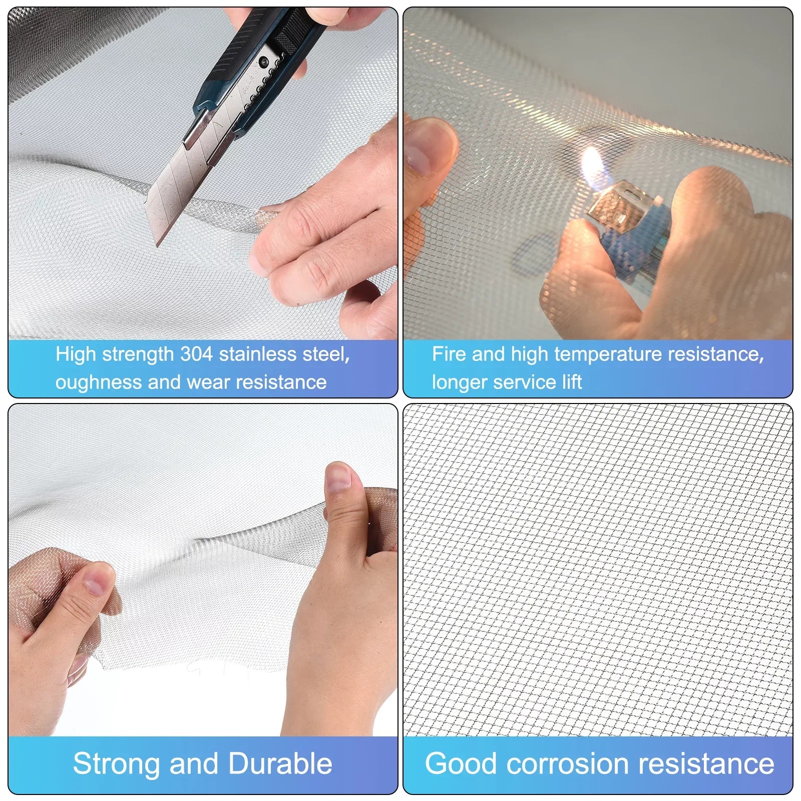 304 Stainless Steel Woven Wire Mesh Screen, Air Vent Mesh Window Screen Screen Door Replacement