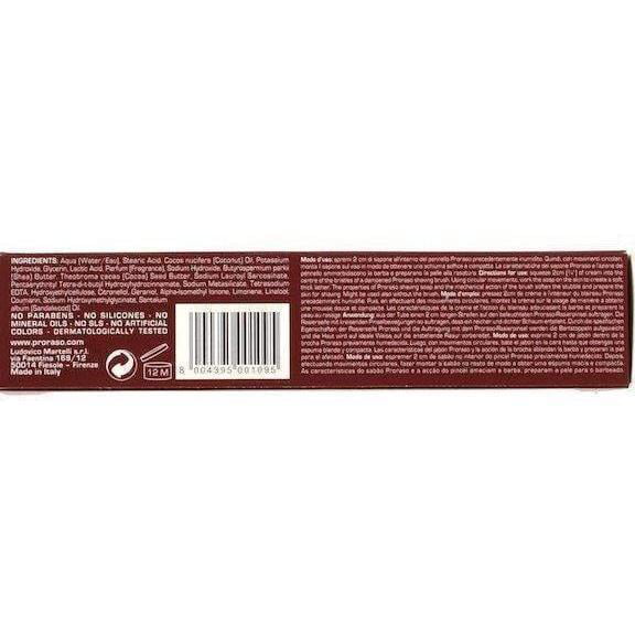 Proraso Shaving Soap Cream Sandalwood Shea Butter Sapone Da Barba in Coarse Beard 150ml tube - RED 3 Pack