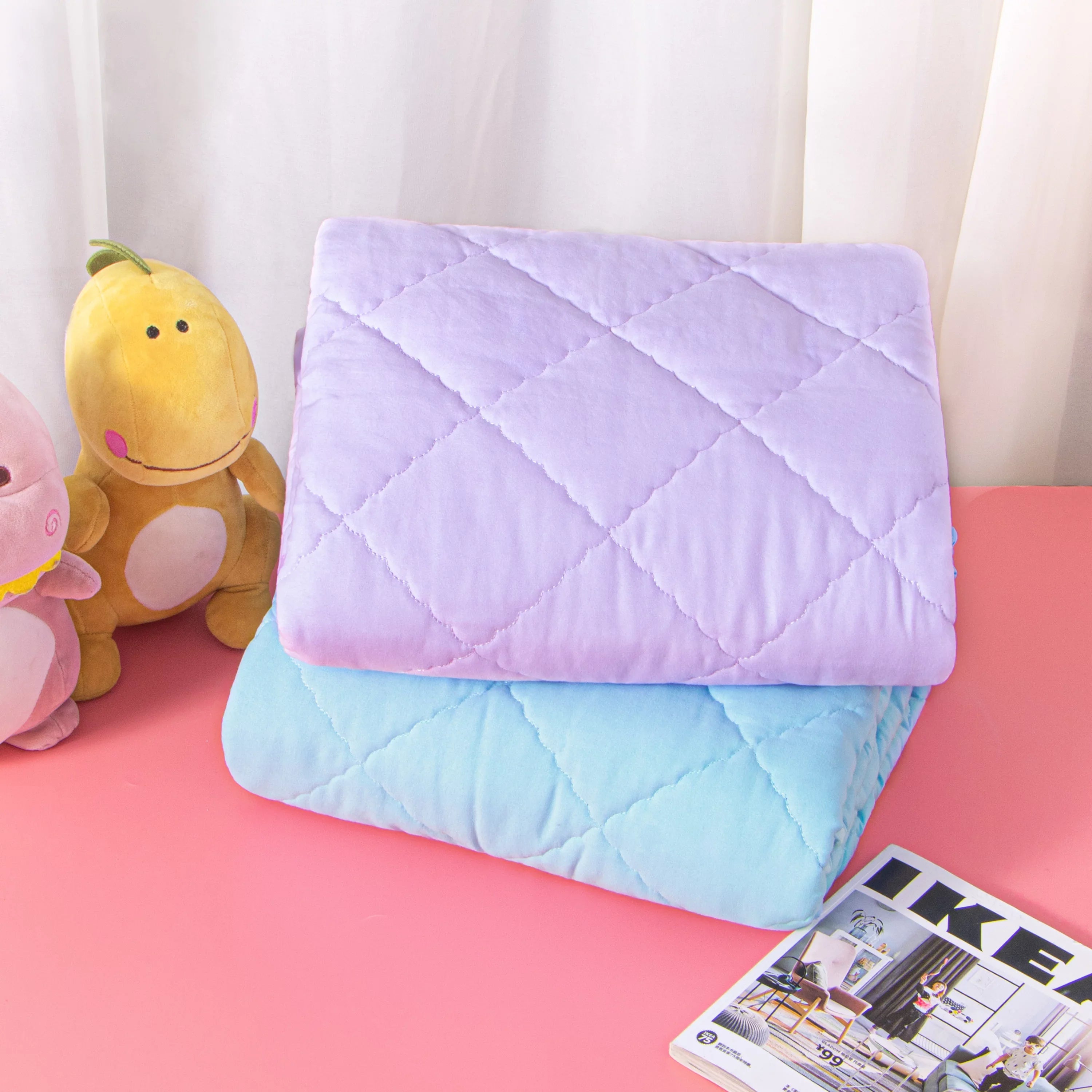 Ntbay Down Alternative Oversized Toddler Comter, Super Soft and Warm Solid Color Baby Crib Quilted Blanket, 43 x 60 inches, Aqua