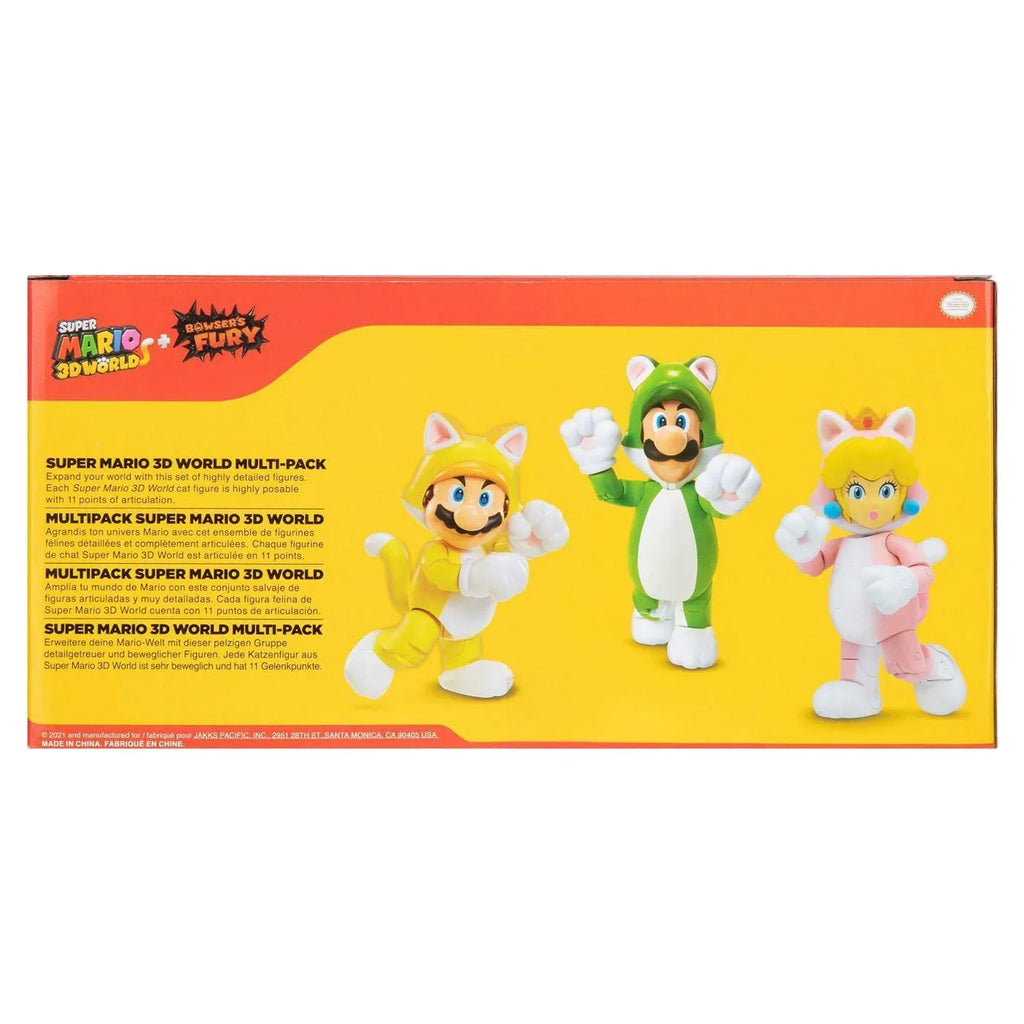 Super Mario 3D World Multi Pack Browsers Fury Toy Cat Mario Peach Luigi Figure
