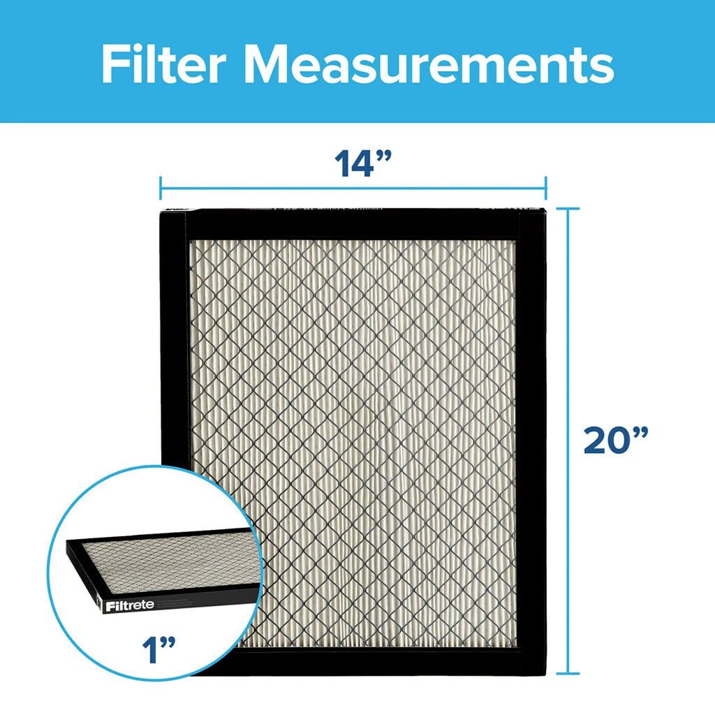Filtrete 14 x 20 x 1, AC Furnace Air Filter, MPR 2800, Healthy Living Ultrafine Particle Reduction, 2-Pack (exact dimensions 13.781 x 19.781 x 0.84) 14 x 20 x 1