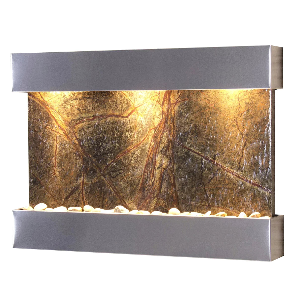 Adagio RCS2005 Reflection Creek Stainless Steel Green-Marble Wall Fountain
