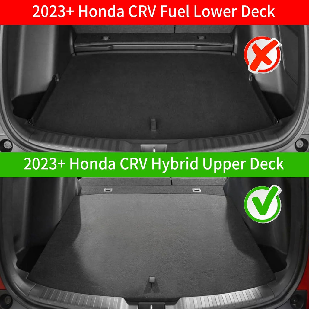 Cargo Mat with 2023 2024 Honda CRV Hybrid Cargo Liner Trunk Mat Back Seat Protection Protector Honda CR-V Accessories (Fit Upper Deck, Trunk Mat+Backrest Mats)