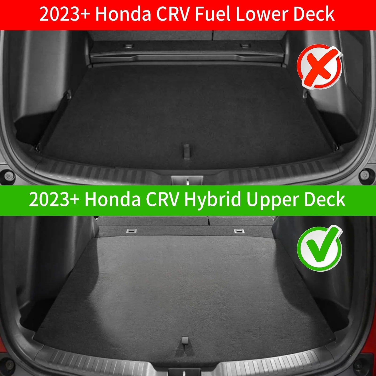 Cargo Mat with 2023 2024 Honda CRV Hybrid Cargo Liner Trunk Mat Back Seat Protection Protector Honda CR-V Accessories (Fit Upper Deck, Trunk Mat+Backrest Mats)