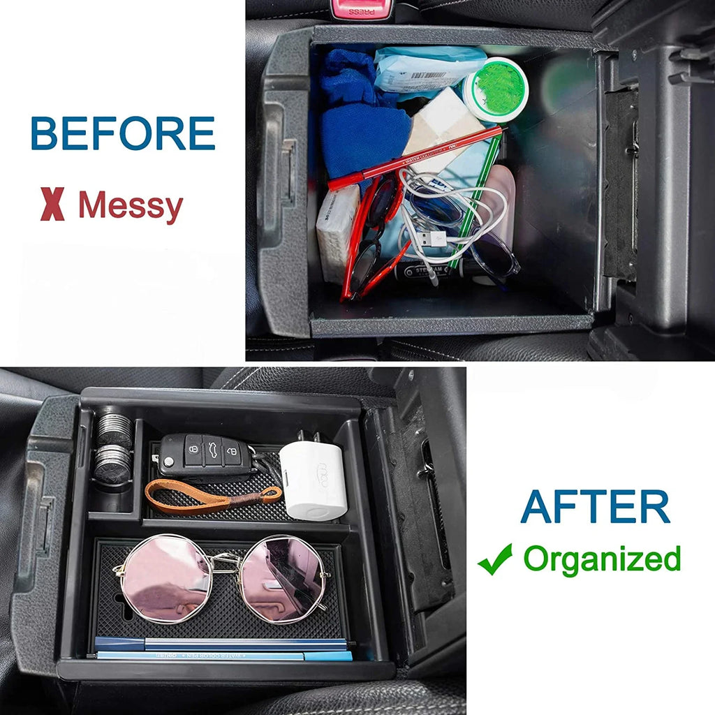 JDMCAR Center Console Tray Organizer with Toyota Tacoma Accessories 2016-2022 2023, Armrest Insert Container ABS Material Secondary Storage Box