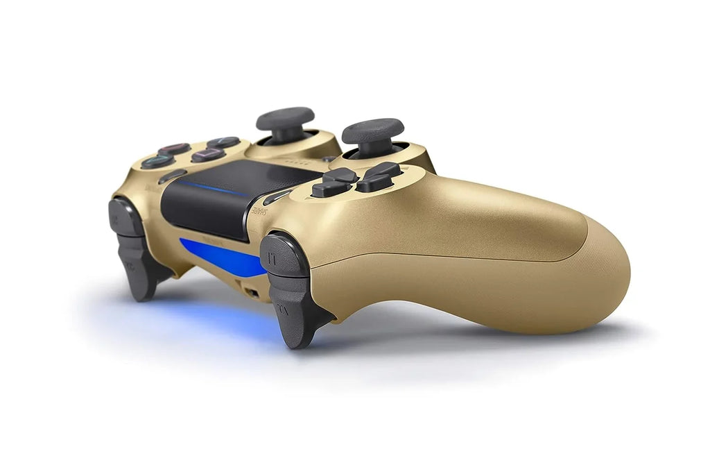 Sony Dual Shock Gold Gaming Controller For PS4 Console + Wired Earbuds BOLT AXTION Bundle Like New