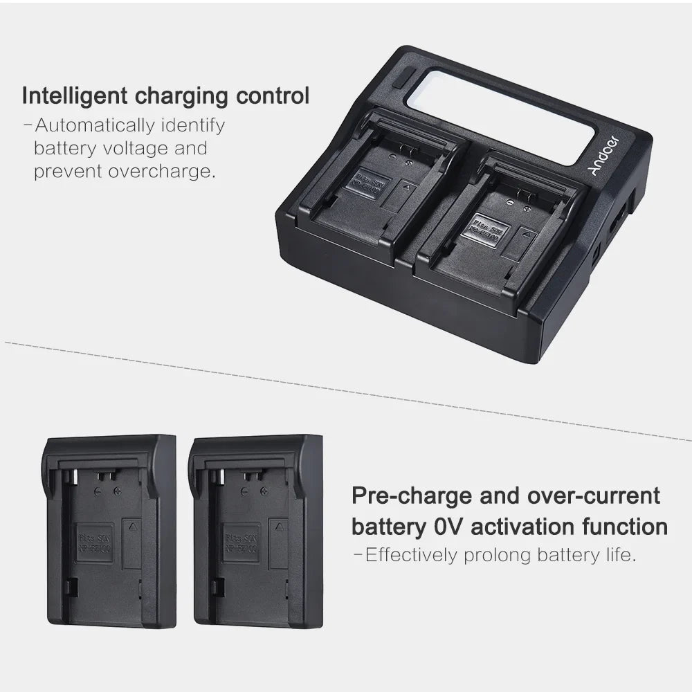 Andoer NP-FZ100 Dual Channel LCD Battery Replacement Sony A7III A9 A7RIII A7SIII