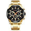 CURREN 8361 Quartz Man Wristwatch Watch Male Men Watches with Calendar Indicator Date Waterproof Luminous Hands Three Sub-Dials Second Minute Microsecond Chronograph Stainless Steel Stra