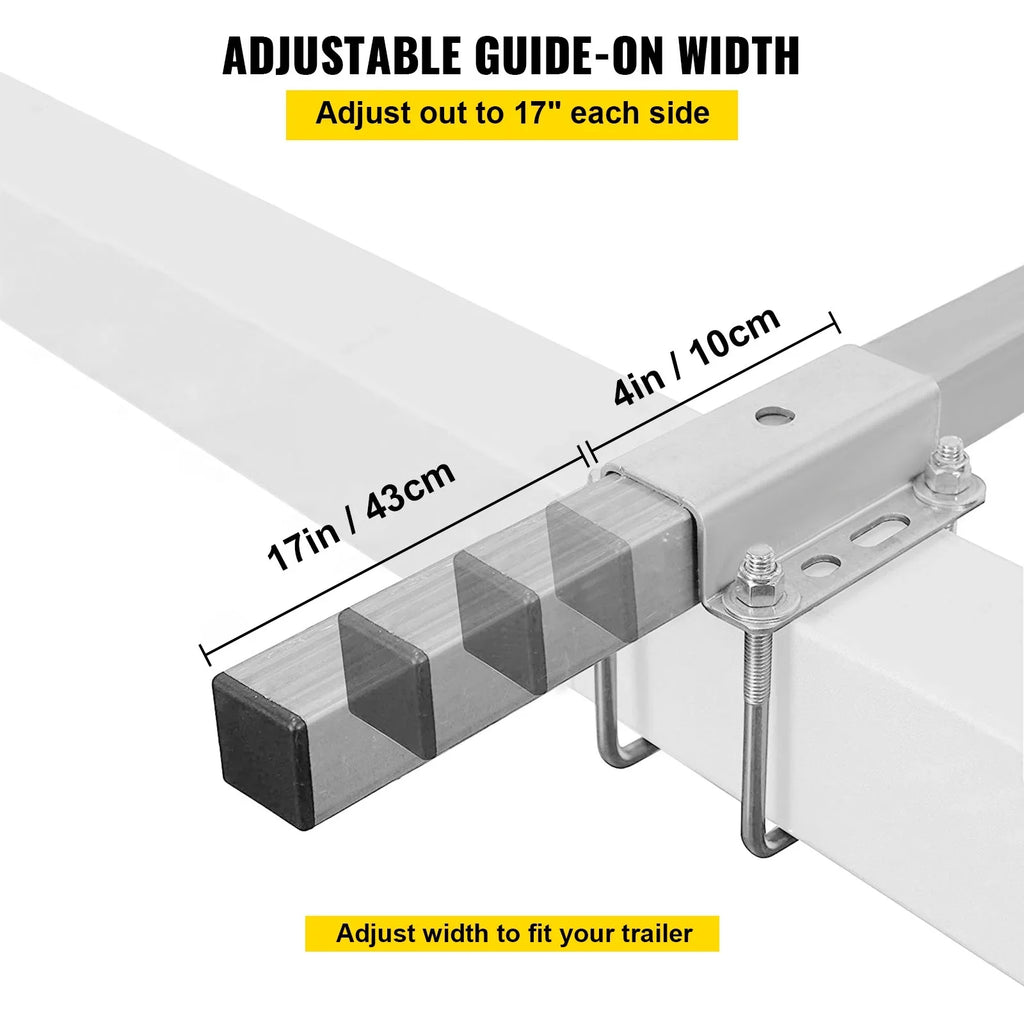 VEVORbrand Watercraft Trailer Guide-on, 40", 2pcs Galvanized Steel Trailer Post Guide on, with LED-Lighted PVC Tube Wrap Mounting Hardware Included, Ski Ship Fishing Vessel or Watercraft Trailer