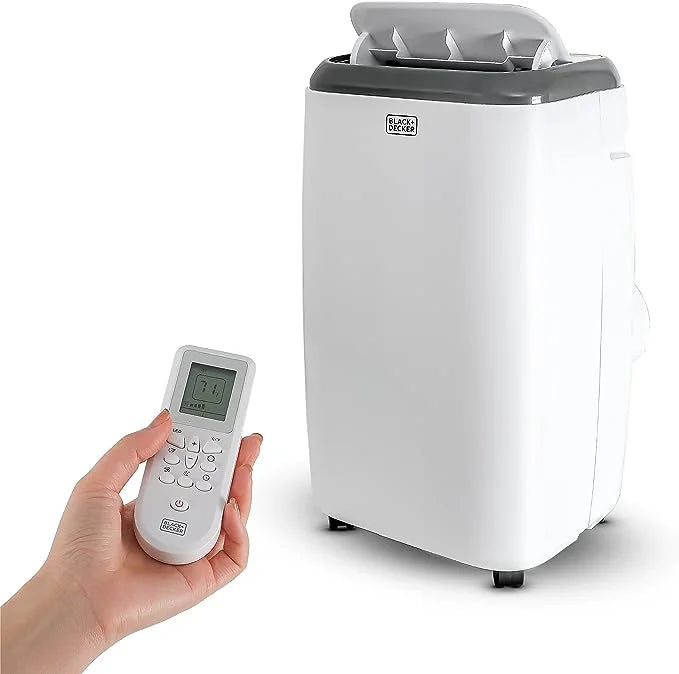 Open Box BLACK+DECKER 8,000 BTU Portable Air Conditioner Remote Control BPP05WTB - White