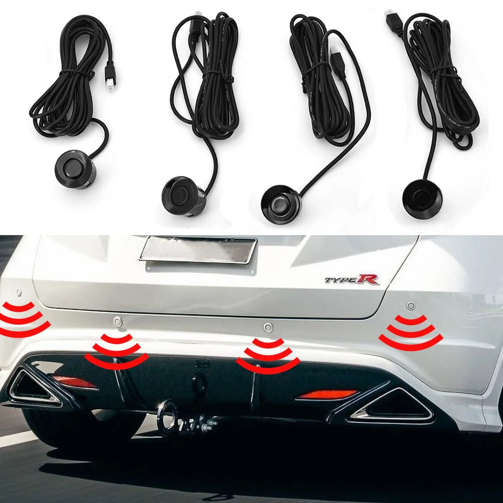 4.3in Backup Camera and Monitor HD Car Rear View Reverse Night Vision Parking Kit+Universal Blind Spot Sensor Warning System Radar Monitoring Detection Set