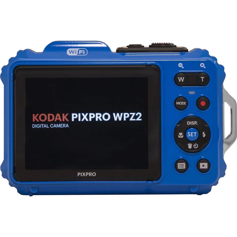 Kodak PIXPRO WPZ2 Digital Camera (Blue) + Extra Battery +Tripod + Case -64GB Kit