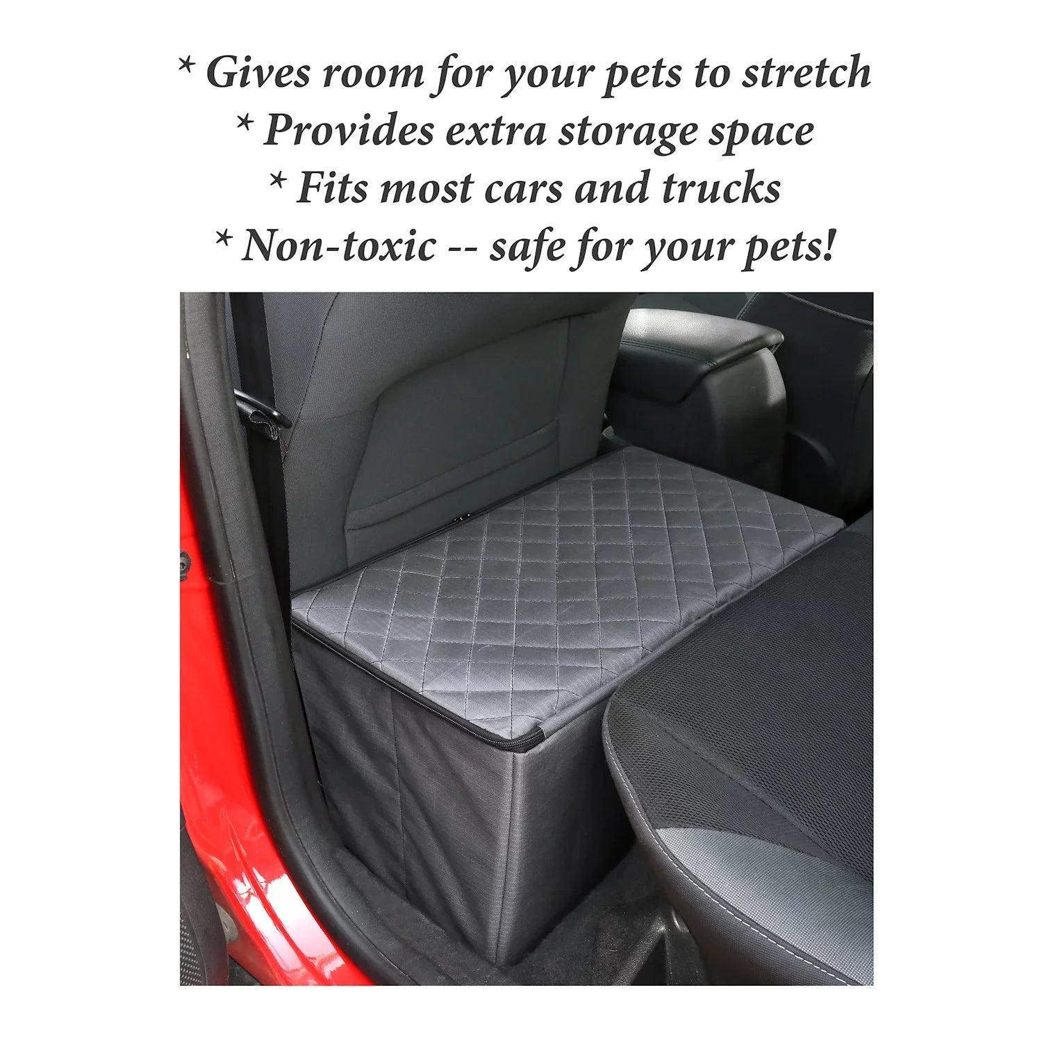 MSR IMPORTS Back Seat Extender Dogs with Storage Dog Bridge - Gray