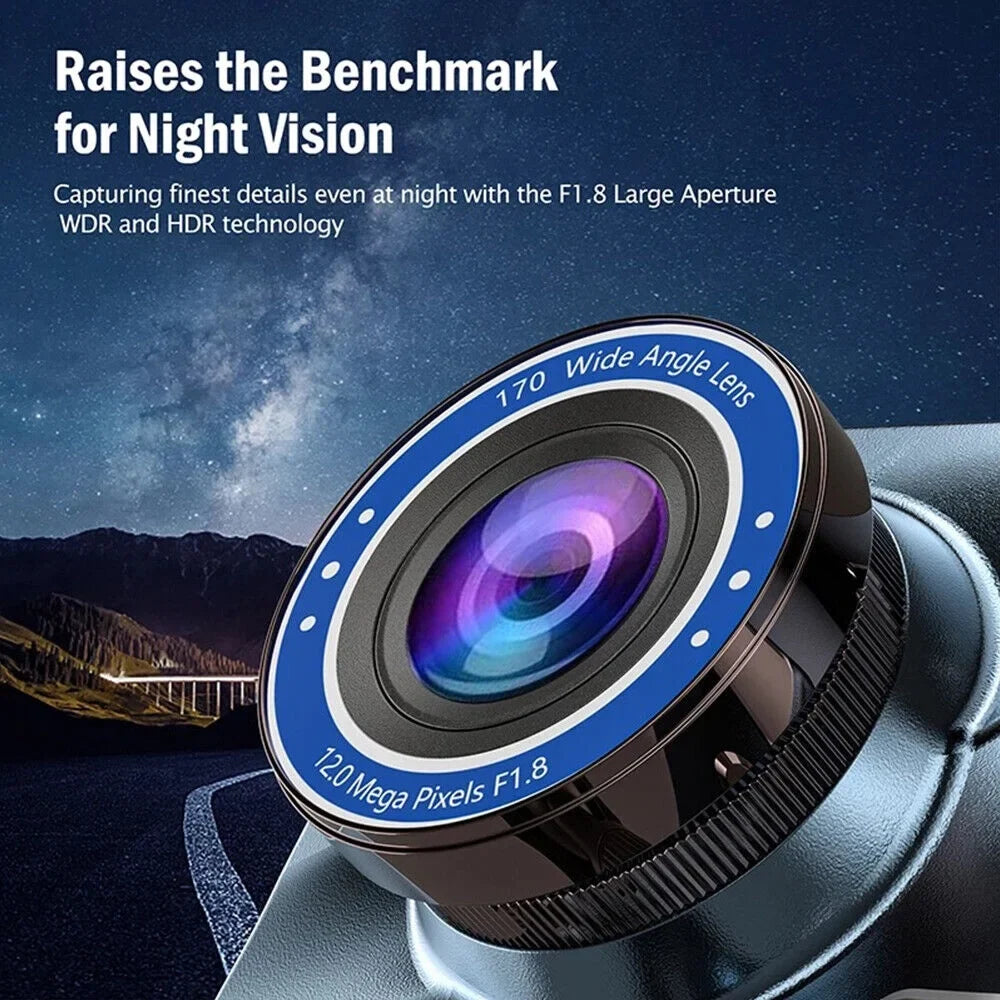 Onemayship HD 1080P Car Dual Lens Dash Cam 4" DVR Recorder Front & Rear Camera Night Vision
