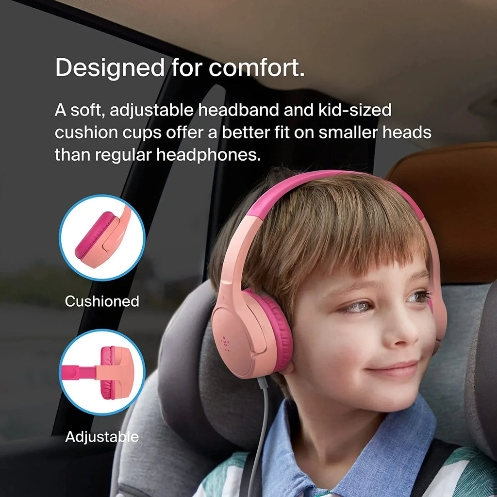 Belkin Soundm Mini - Wired Headphones For Kids With Built-In rophone (3.55mm Audio Cable) - Kids On-Ear Wired