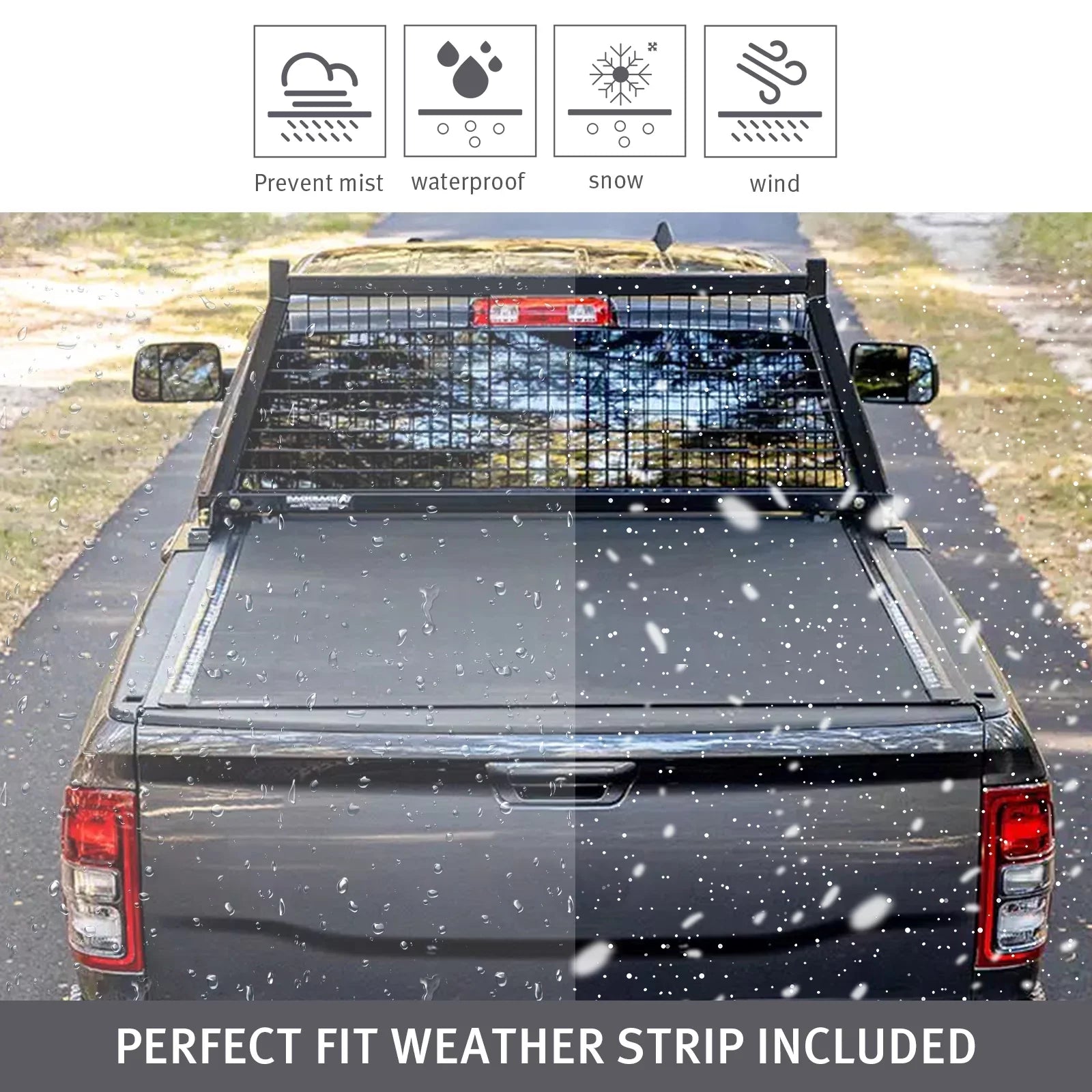XTWEEX Soft Roll Up Truck Bed Tonneau Wrap Fits 2002-2023 Dodge Ram 1500 | 2003-2023 Ram 2500 3500 | 2019+ Ram 1500 Classic Body(Not New Body) 6.4 FT Bed W/O Rambox
