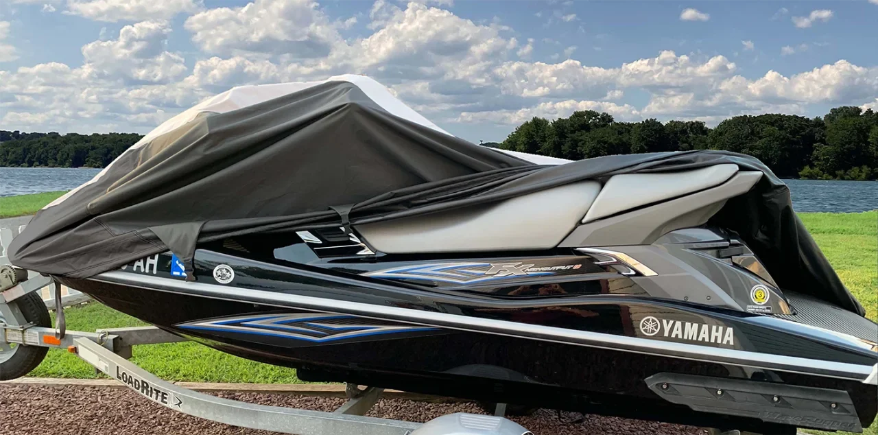 SUPER HEAVY-DUTY PWC 600D JET SKI Protection Sea Doo Sea-Doo Bombardier GTI - LE RFI Jet Ski Trailerable Shield Black/Grey 2003 2004 2005