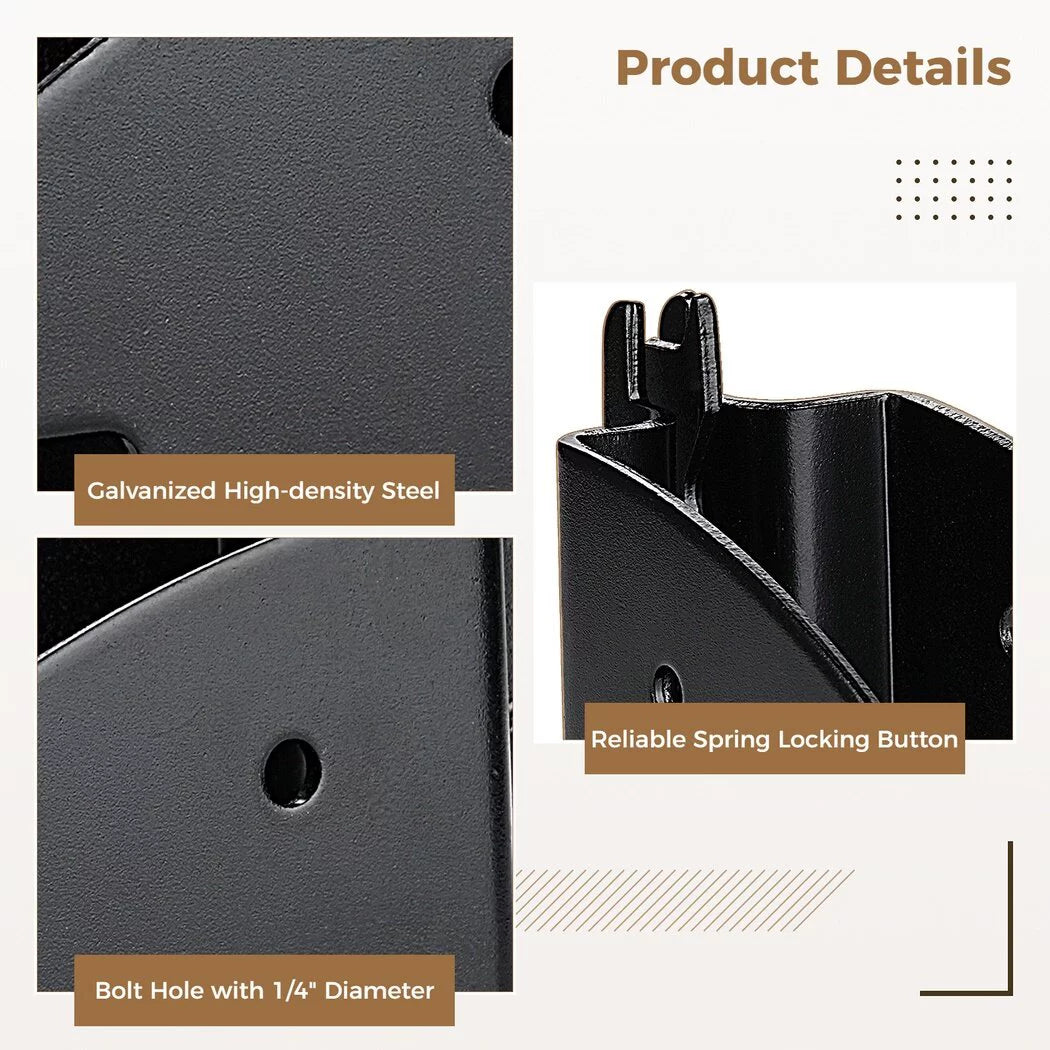 E Track Wood Beam Brackets, 4PCS E Track Wood Beam Socket Fittings, Cargo Tie Down Accessories, Cargo Storage Lumber Brackets Trucks, Trailers, RVs, Vans