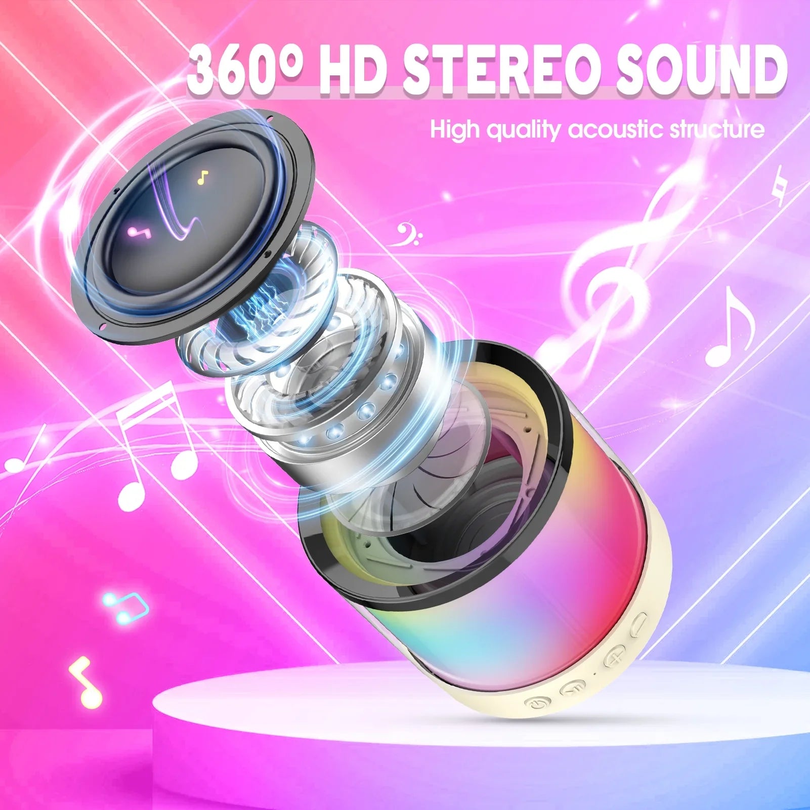 Mini Karaoke Machine Microphone Kids Adults, Portable Bluetooth Speaker with 2 Microphones, Toys Gifts 3 4 5 6 7 8+ Year Old Girls Boys Adults