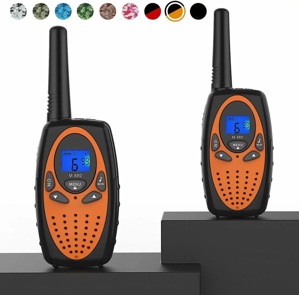 Two Way Radios Adults, FRS Walkie Talkie Long Range /Hands Free Walki Talki with Noise Cancelling Women Kids Camping Hiking Cruise Ship (Orange 2 in 1)