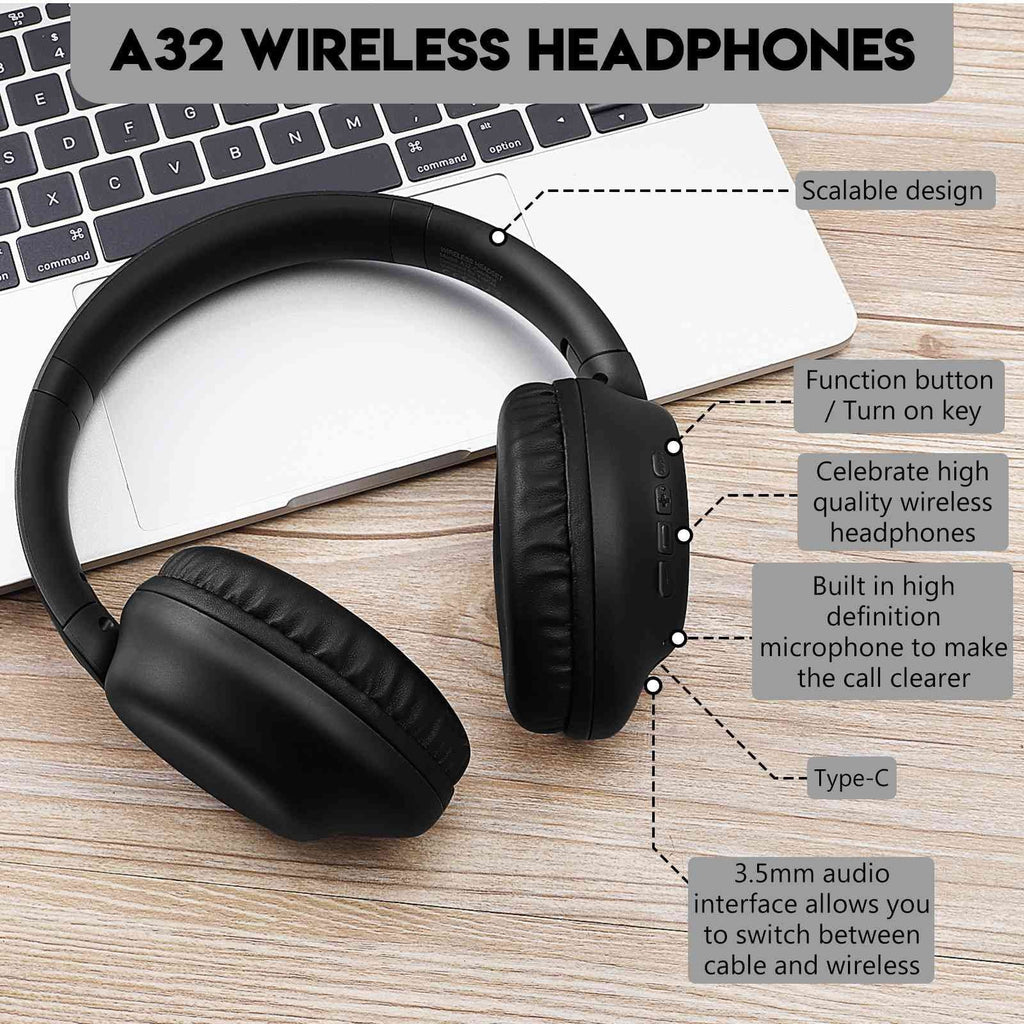 UrbanX UX991 Wireless Bluetooth Stereo Earphones High Resolution Audio Deep Bass Superior Comt Over The Ear Headphones with Mic Asus Zenfone Max Pro (M1) ZB601KL/ZB602K phone Call Support
