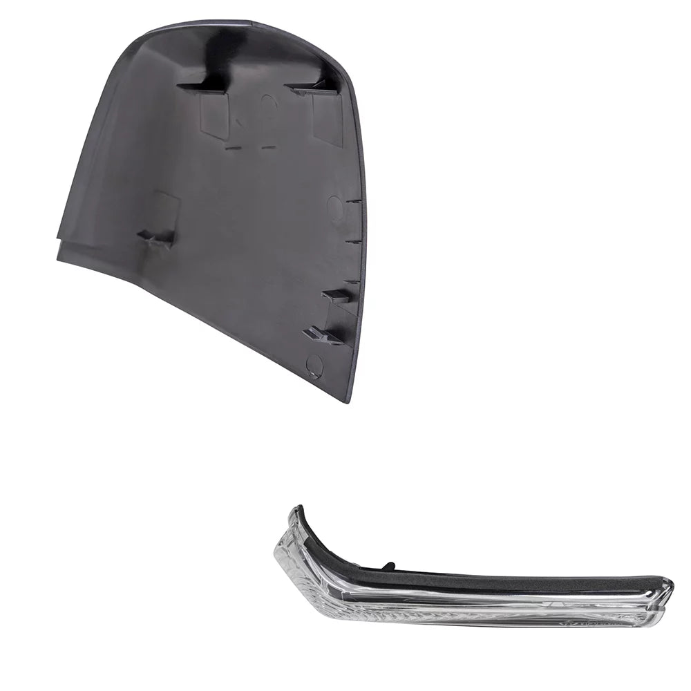 Brock Aftermarket Replacement Driver Left Door Mirror Wrap Paint To Match Gray And Turn Signal Light Set With 2015-2021 RAM Promaster City SLT/Tradesman SLT