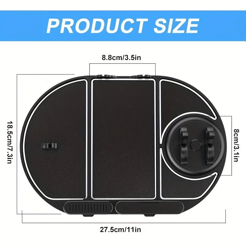 4-in-1 Non-Slip Car Phone Holder and Dashboard Organizer with Anti-Slip Sticky Mat - Multifunctional and Convenient