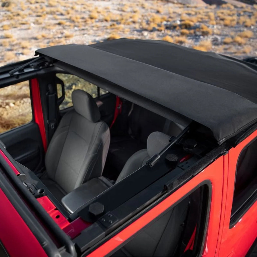 Rugged Ridge by RealTruck Voyager Top Black Diamond S.Cloth, Tinted Win; 18-Curr Jeep Wrangler JLU with Select: 2021 Jeep Wrangler Unlimited Sport, 2018-2019 Jeep Wrangler Unlimited Sahara