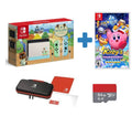New Nintendo Switch Animal Crossing Limited Edition Console - Bundle with Kirby's Return to Dreamland: Deluxe Edition + Switch Carrying Case + 64GB MicroSD Card