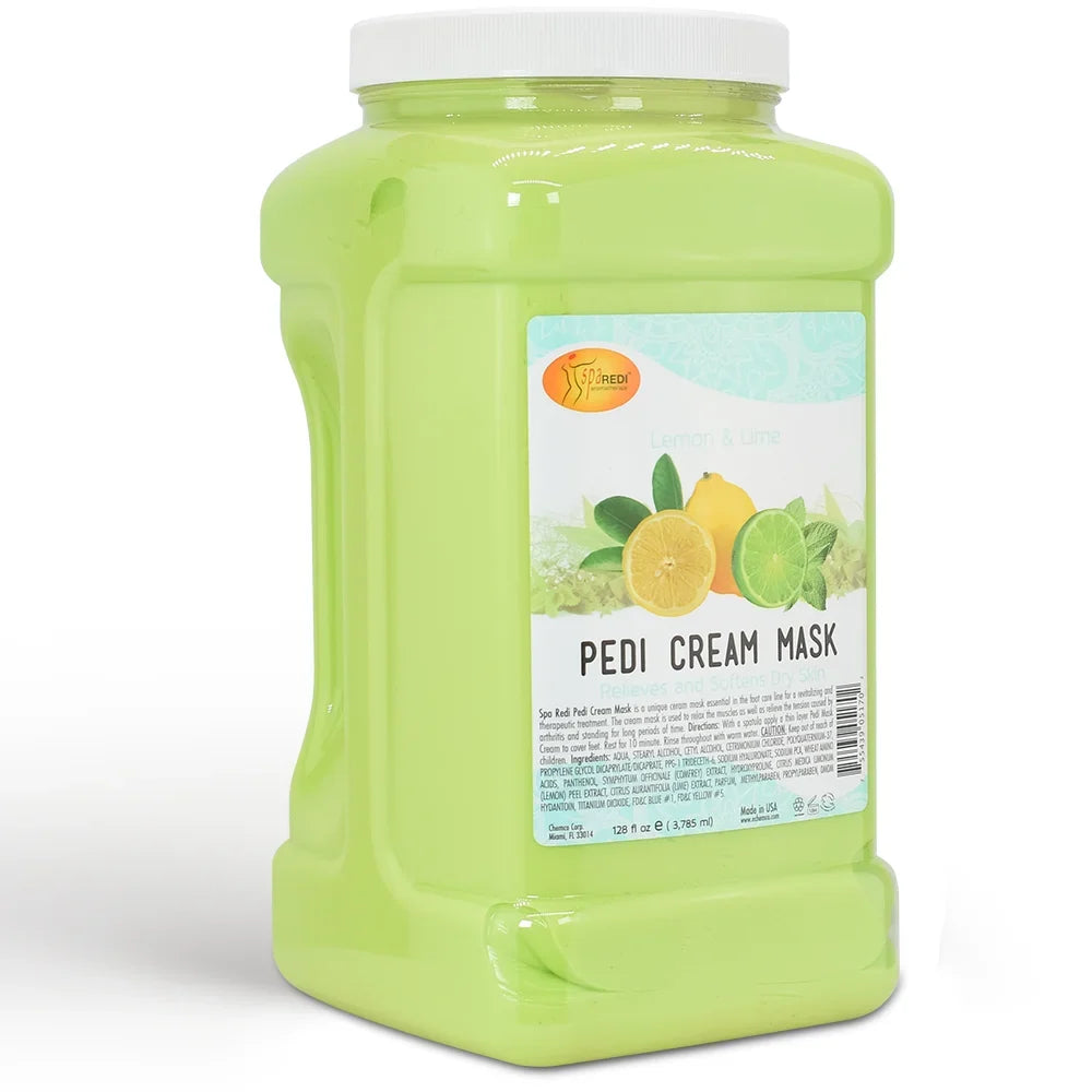 SPA REDI - Body and Foot Cream Mask, Lemon, 128 Oz - Pedicure Massage Tired Feet and Body, Hydrating, Fresh Skin - Infused with Hyaluronic Acid, Amino Acids, Panthenol, Comfrey Extract