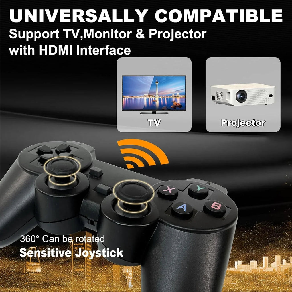 Retro Game Stick with Built-in 9 Emulators, Retro Gaming Console with 20,000+ Games, HD Output and 2.4GHz Wireless Controller TV Plug and Play - Revisit Classic Games