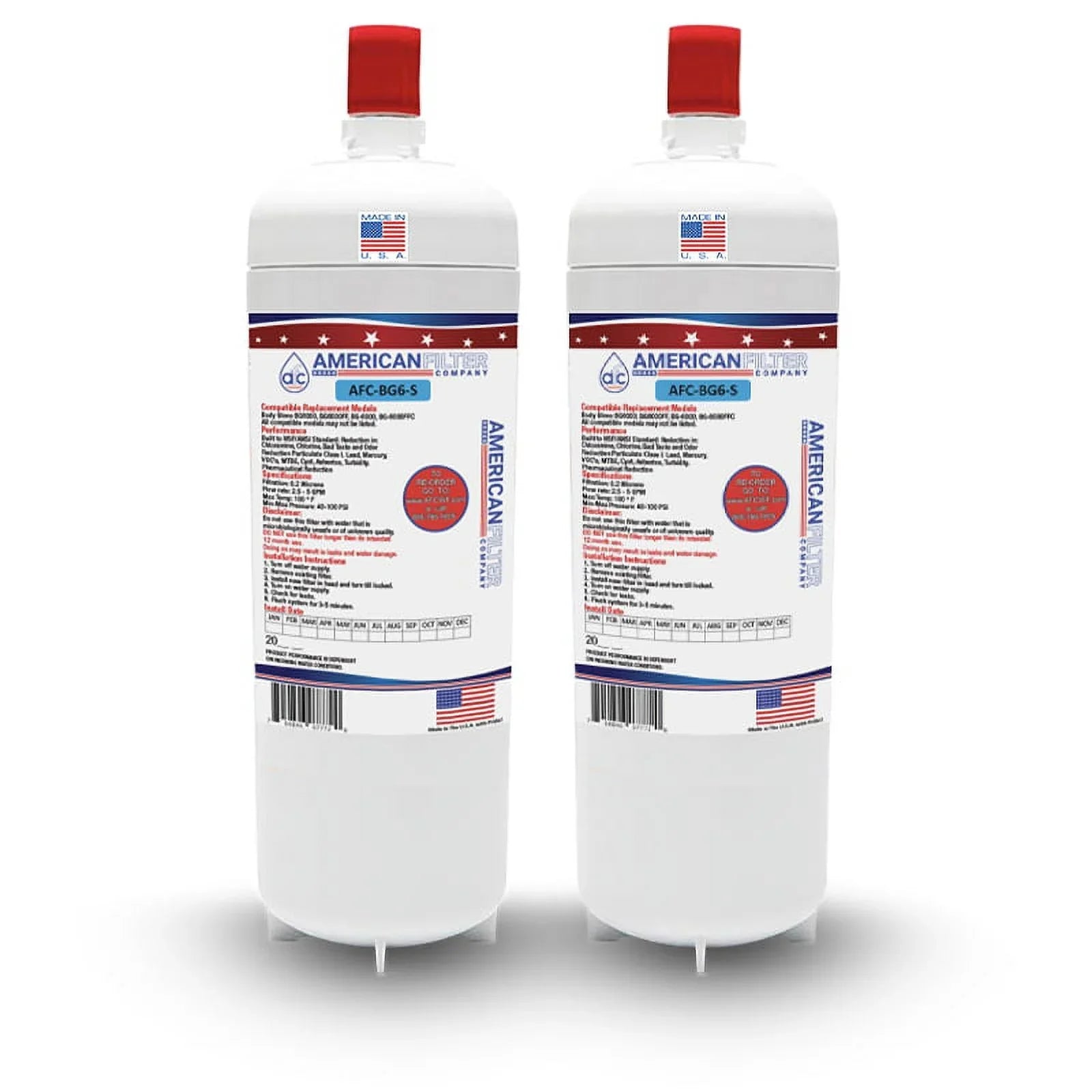 AFC Brand , Water Filter , Model # AFC-BG6-S , with - 2 Filters - Made in U.S.A.