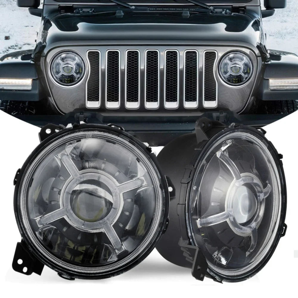Race Sport RS9JLAAH-RGB 9in adj. Angle Beam 108w headlight w X-HALO For JEEP JL