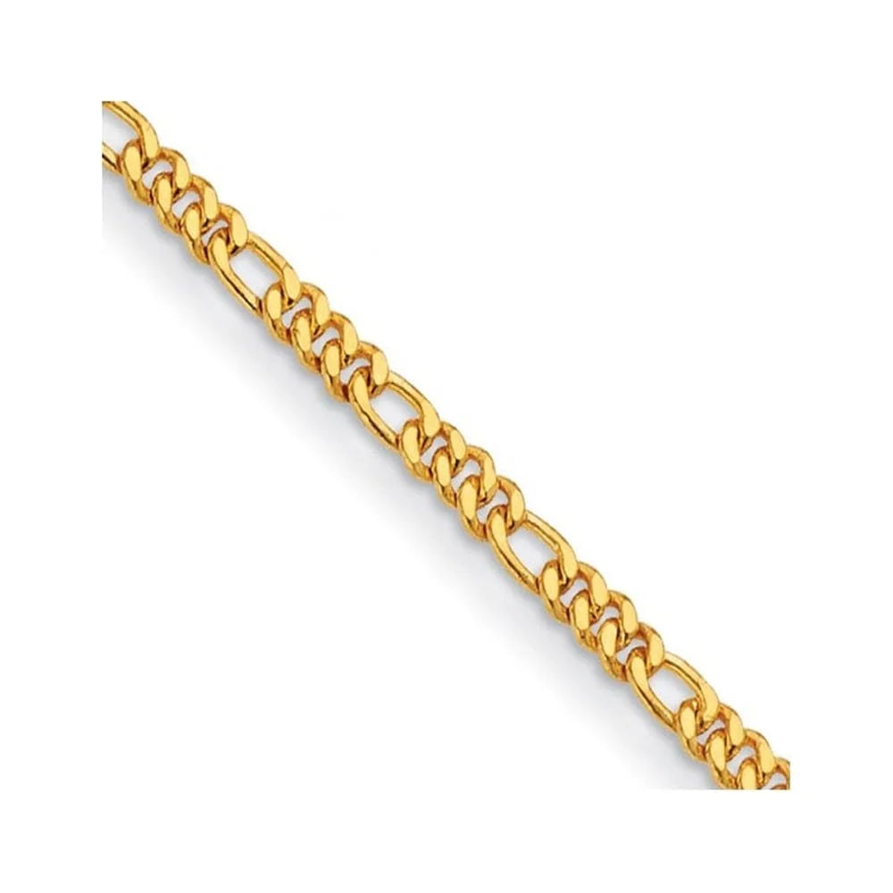 Auriga Fine Jewelry Mother's Day Gift 24k Yellow Gold Polished 4.8mm Solid Figaro 8" Chain Bracelet Women