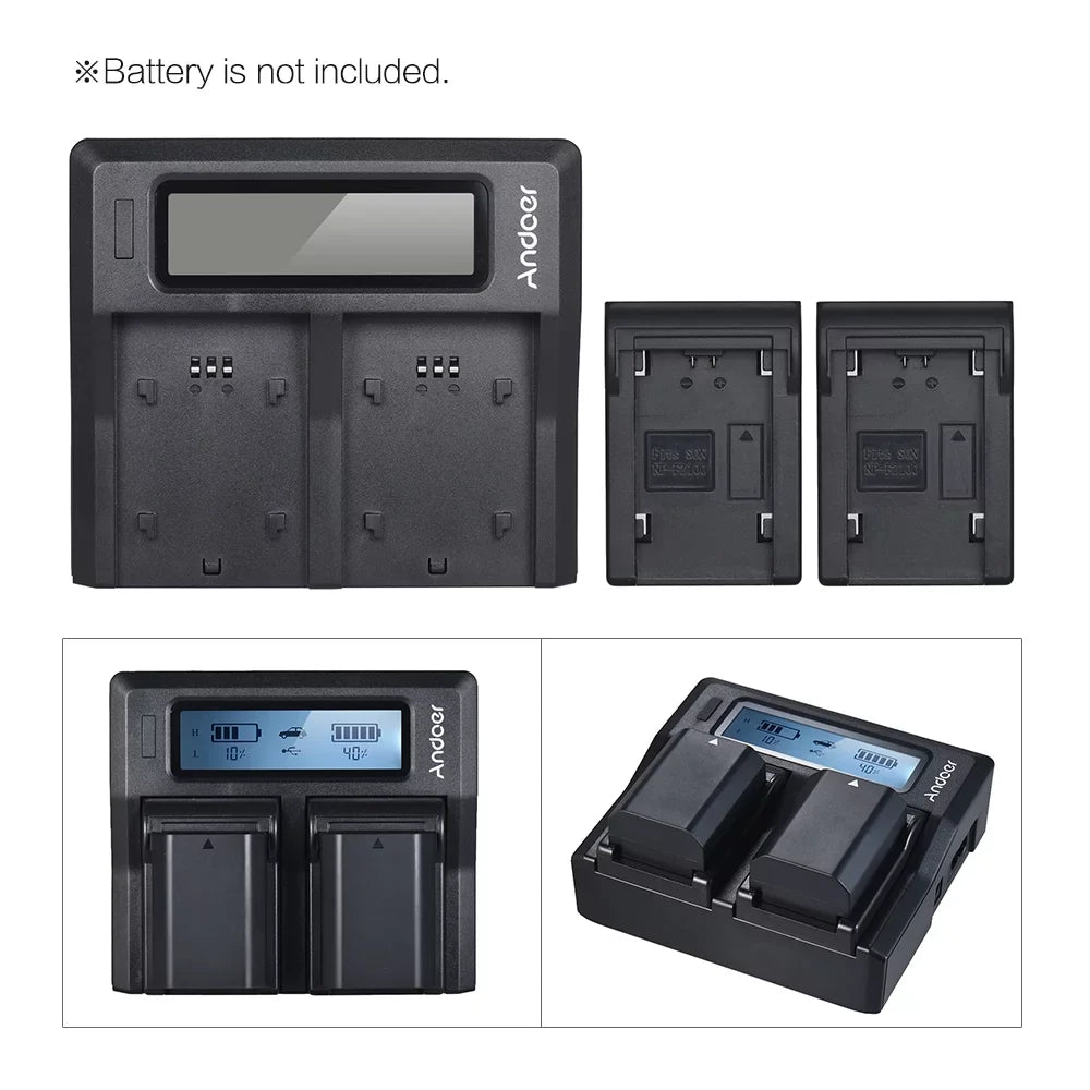 Andoer NP-FZ100 Dual Channel LCD Battery Replacement Sony A7III A9 A7RIII A7SIII