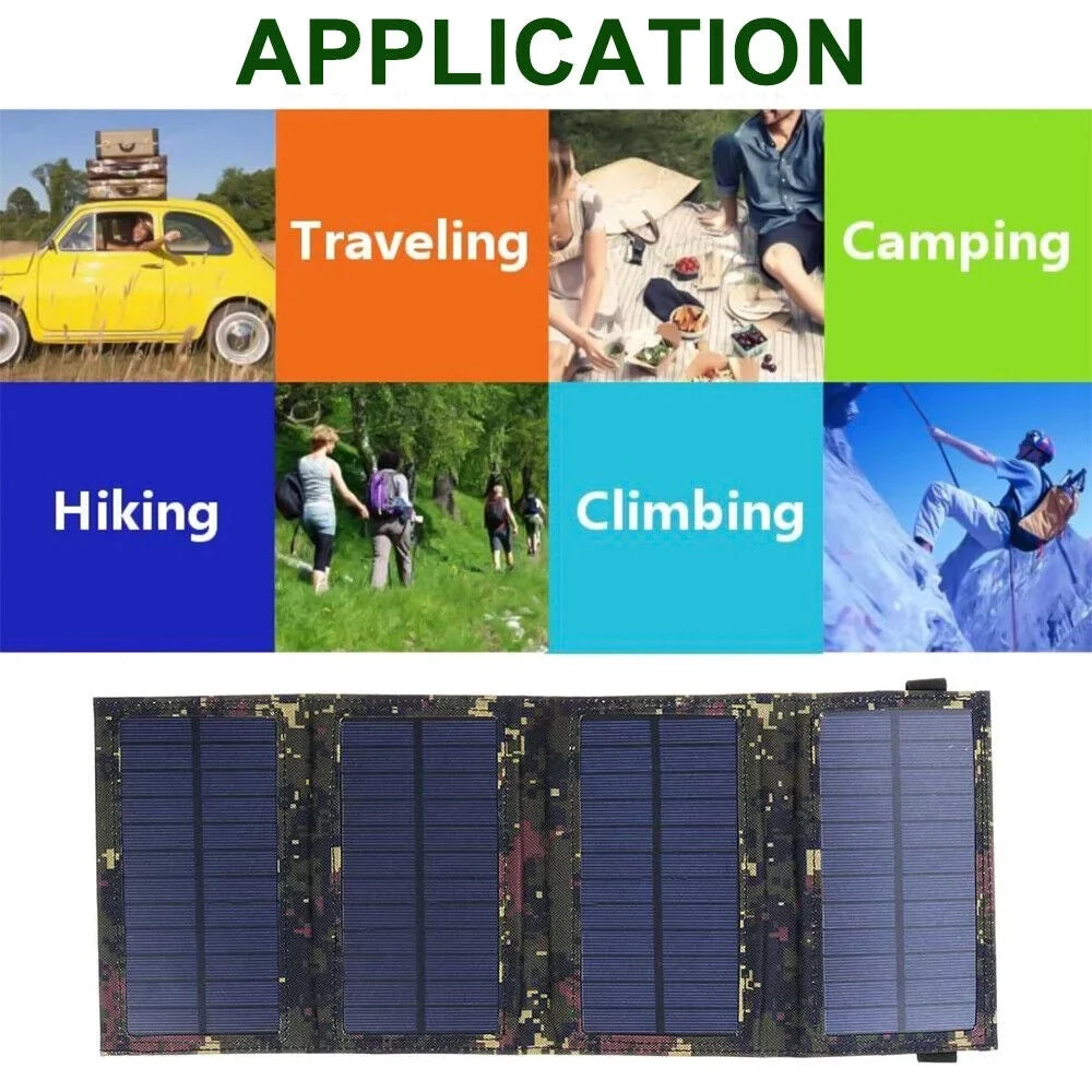 Jahy2Tech Foldable Outdoor 80W USB Solar Panel Portable Phone Charger Camping Hiking Rechargeable Battery High Standard