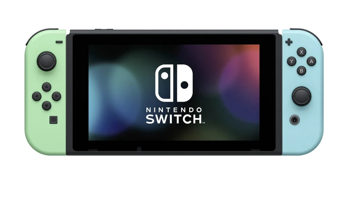 New Nintendo Switch Animal Crossing Limited Edition Console - Bundle with Kirby's Return to Dreamland: Deluxe Edition + Switch Carrying Case + 64GB MicroSD Card