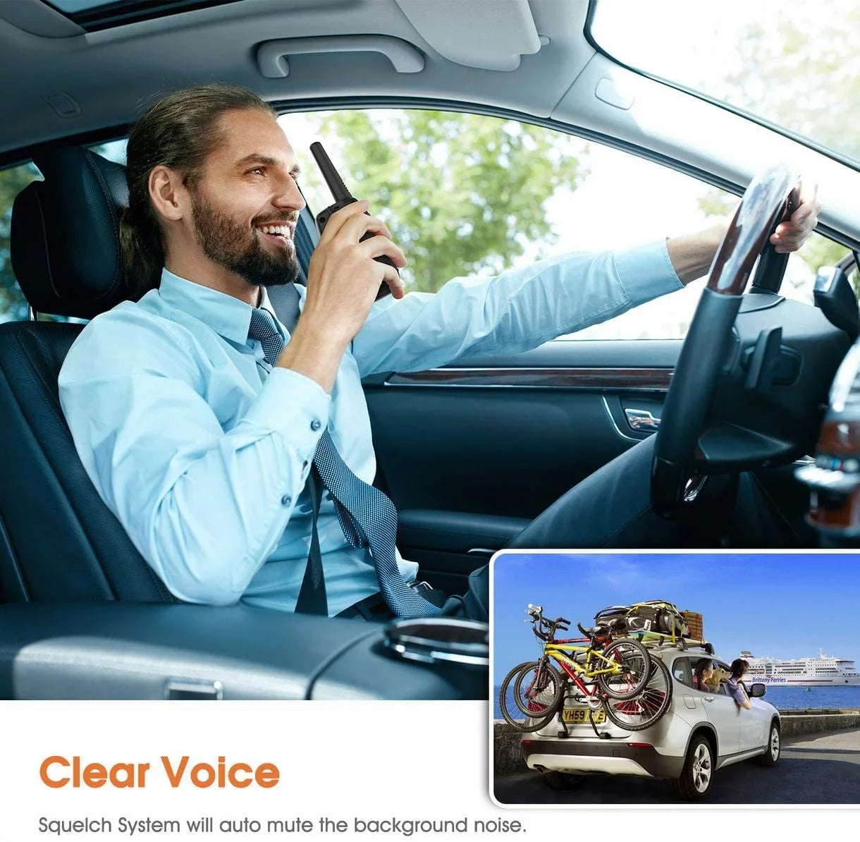 Two Way Radios Adults, FRS Walkie Talkie Long Range /Hands Free Walki Talki with Noise Cancelling Women Kids Camping Hiking Cruise Ship (Orange 2 in 1)