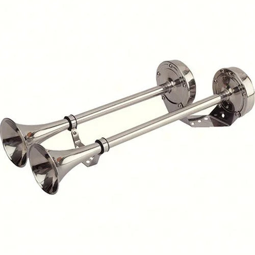 SeaDog 431520 Maxblast 10A 123 DB 12V Dual 18-1/4" Trumpet Horn, Stainless and Molded Motor Housing