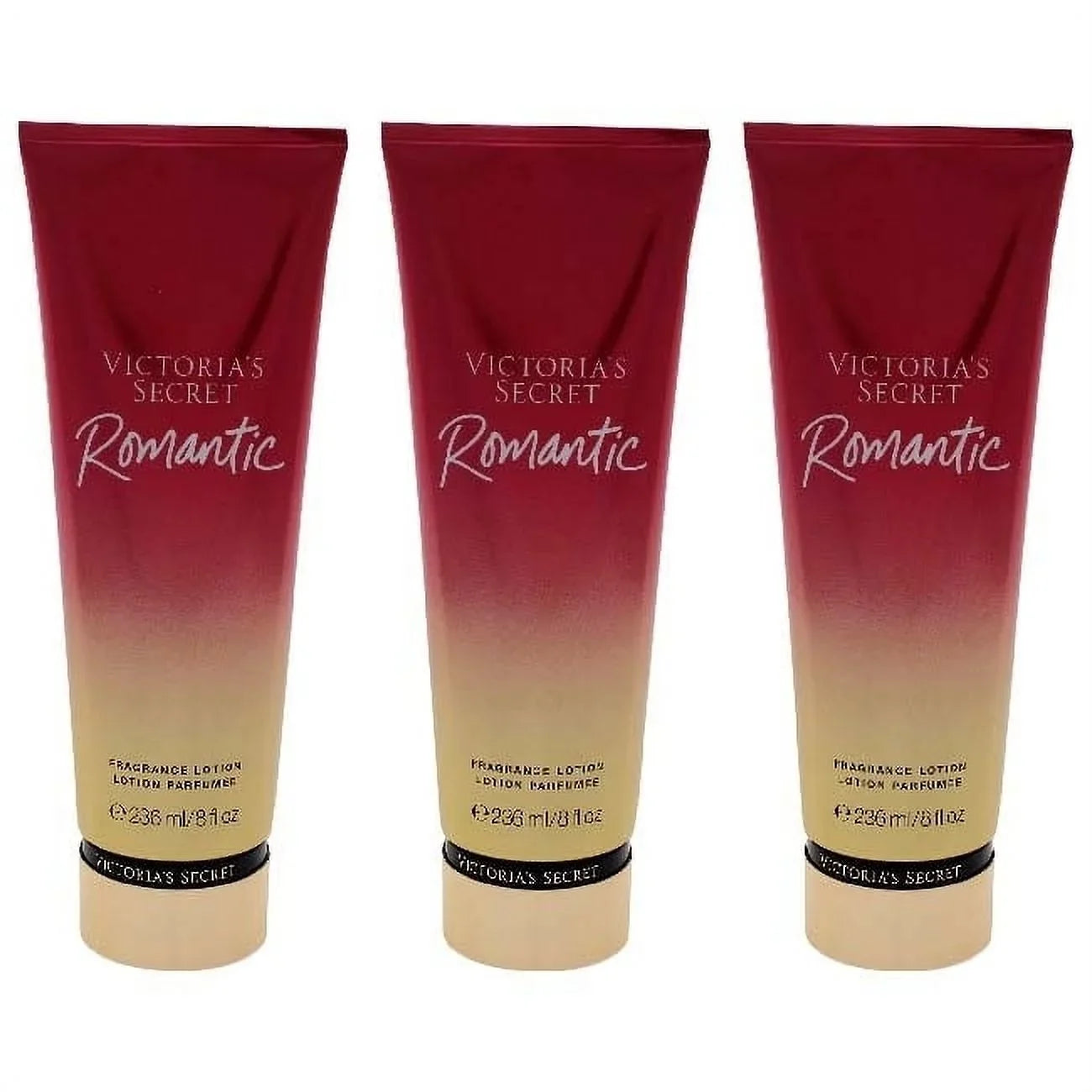Victorias Secret Romantic Fragrance Lotion - Pack of 3 Body Lotion 8 oz