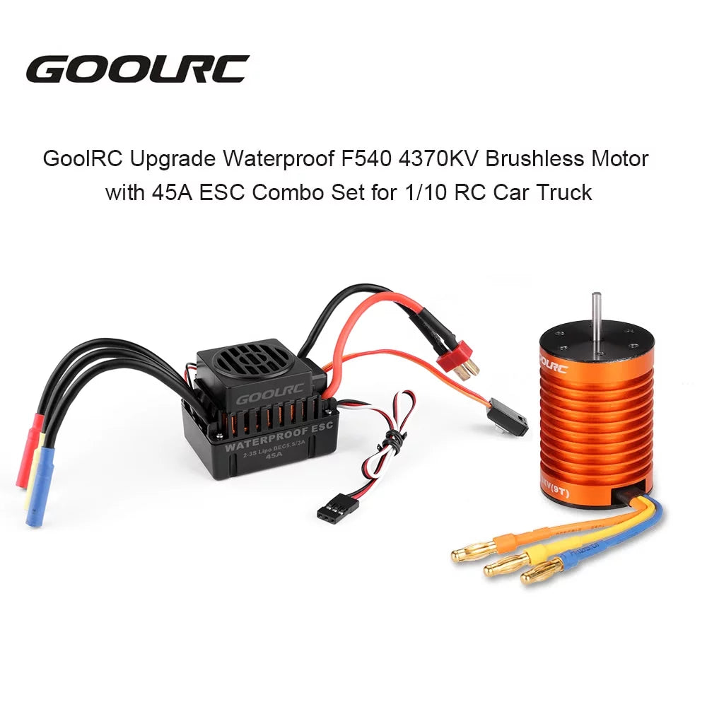 GoolRC Upgrade Waterproof F540 4370KV Brushless Motor with 45A ESC Combo Set 110 Car Truck