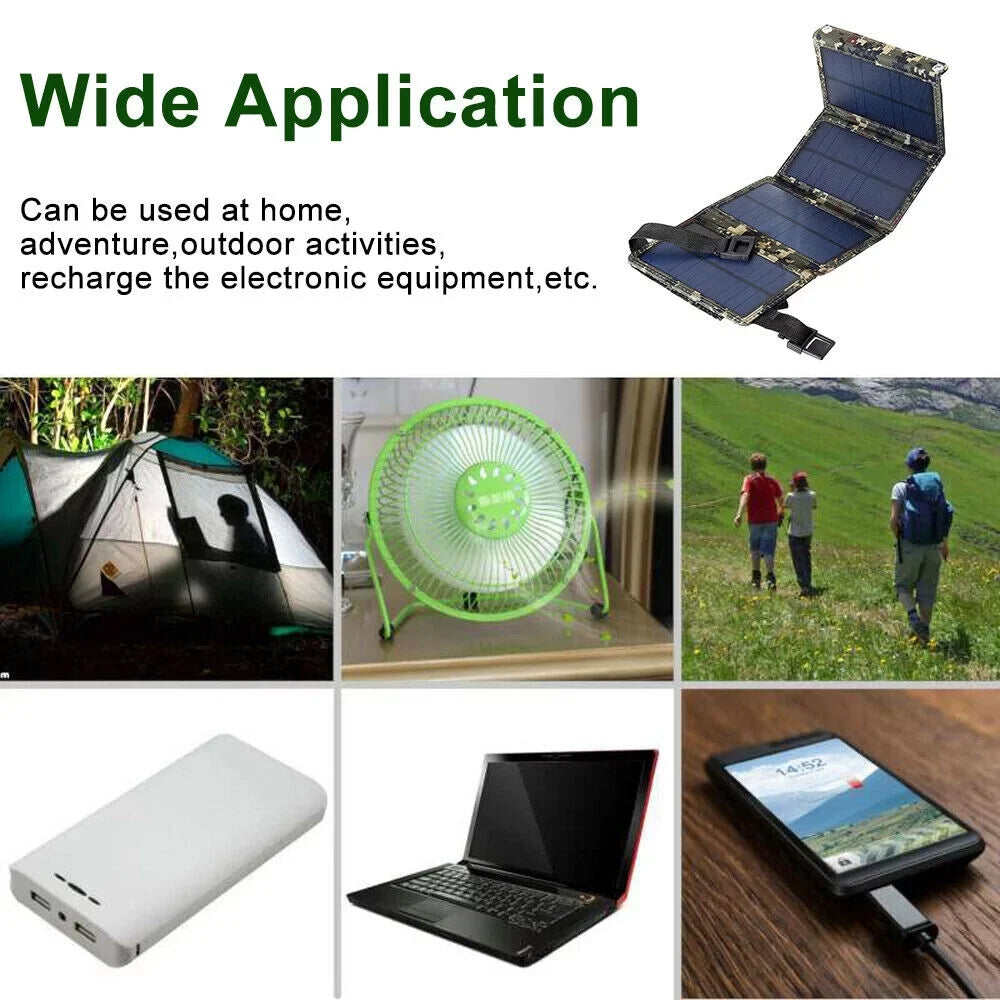 Jahy2Tech Foldable Outdoor 80W USB Solar Panel Portable Phone Charger Camping Hiking Rechargeable Battery High Standard