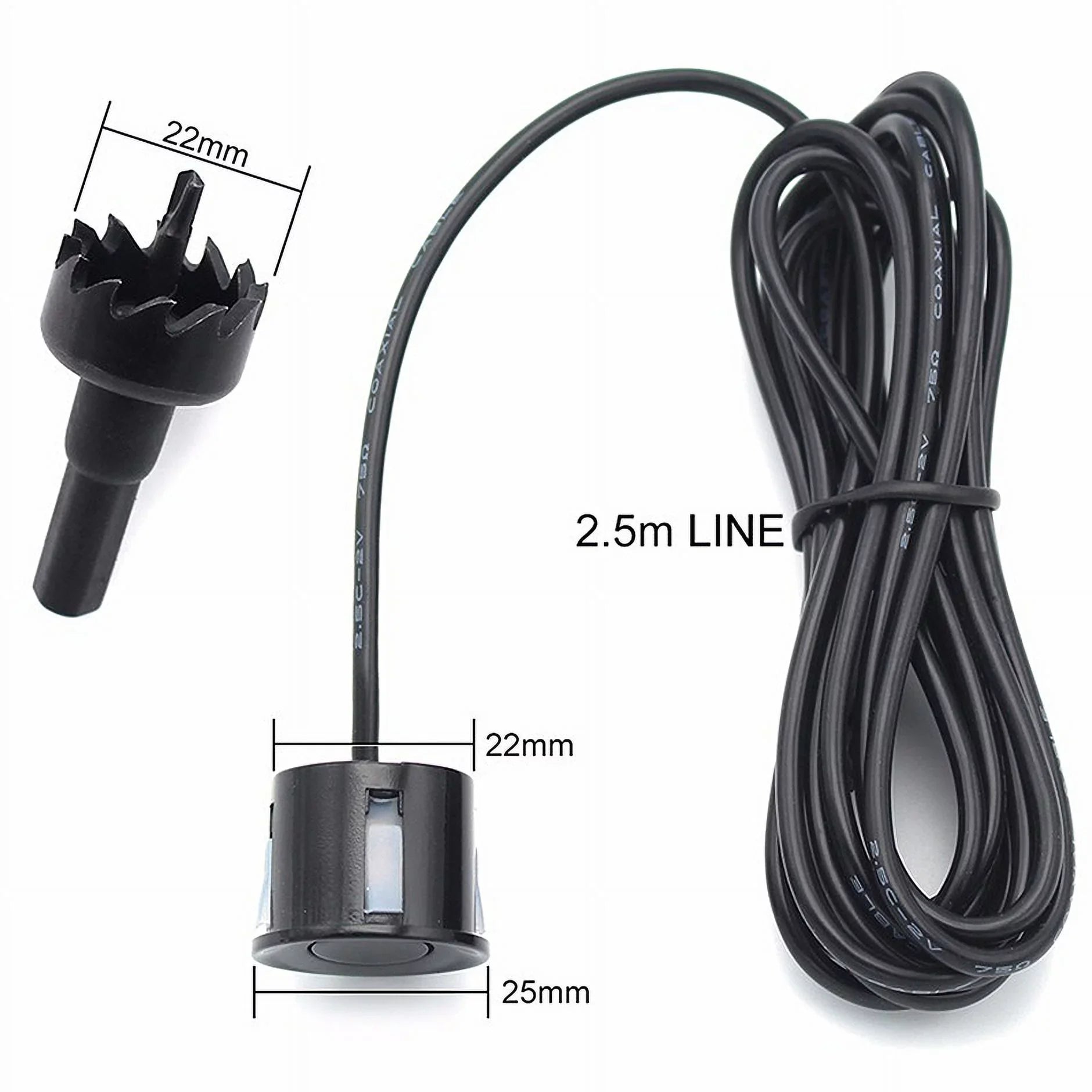 4.3in Backup Camera and Monitor HD Car Rear View Reverse Night Vision Parking Kit+Universal Blind Spot Sensor Warning System Radar Monitoring Detection Set